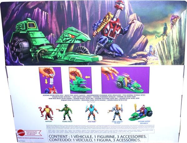 Masters of the Universe Origins Actionfigur mit Fahrzeug Mekaneck & Ground Ripper 14 cm von Mattel